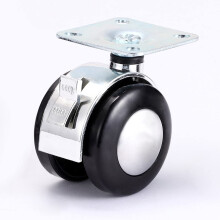 2 Inch Heavy Duty Rubber Swivel Caster Wheels with Brake, Smooth Rolling 360 Mobility for Office Chair