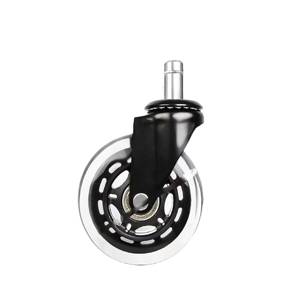 3 Inch Transparent Silent Pu Office Chair Casters Pack Of 5, M10 M11 Thread Swivel Replacement Wheels For Smooth Floor Protection 9053599658191