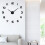 (Black, 50cm) 3D Frameless DIY Wall Clock, Mirror Surface Home Decor 1