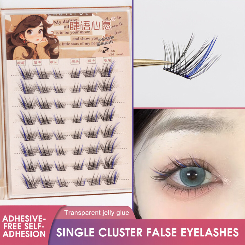 Roc-Electron Blue (Blue) Pre-Glued C Curl Lash Clusters For Beginners