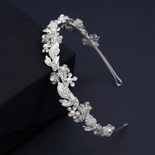 (Silver) Bride Crystal Headband Wedding Hair Accessory