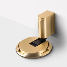 3 Pack Brushed Gold Adjustable Door Stopper, Windproof Heavy Duty Design with Noise Reduction and Drill Installation