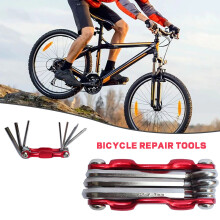 (red) 7-in-1 Bike Repair Tool Set for Cyclists