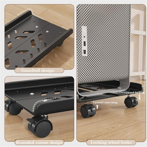 Adjustable CPU Stand with Wheels, SpaceSaving PC Tower Holder for Under Desk Setup, Fits Most Cases 2