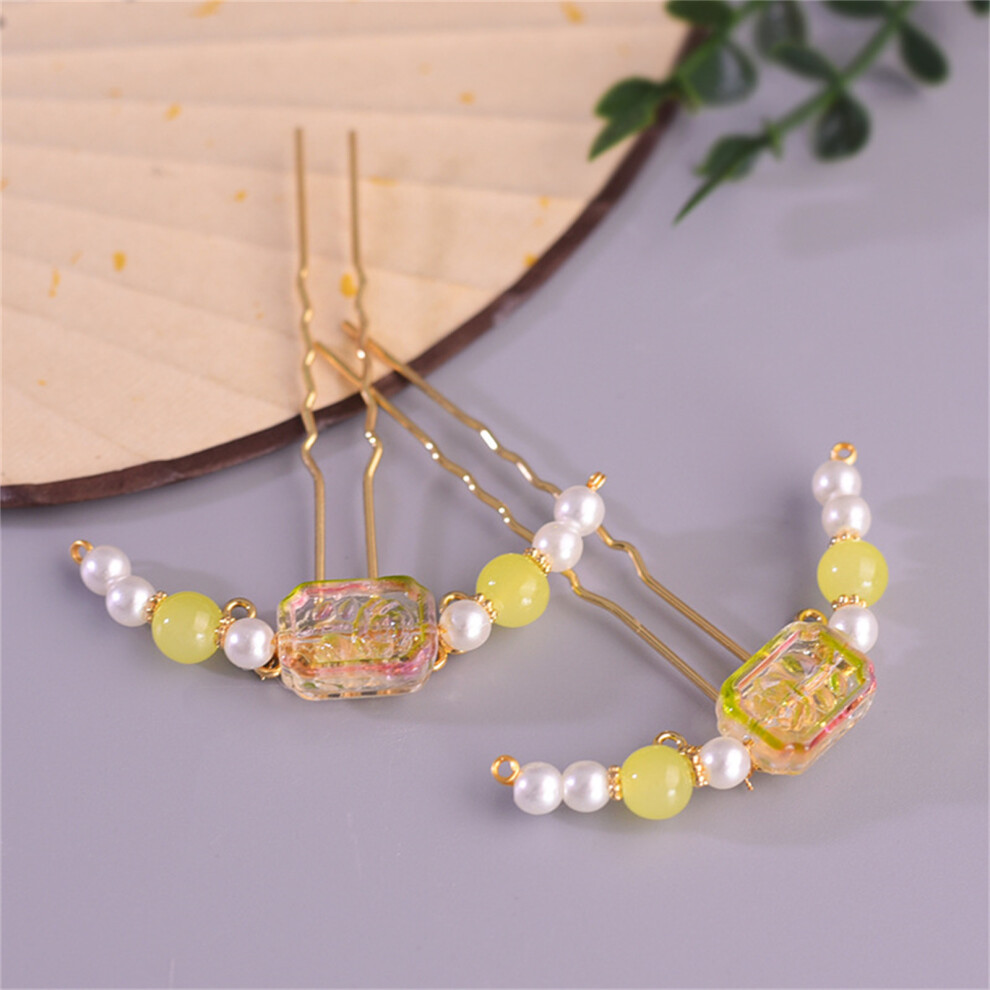 Reach-Tools Yellow (Yellow) Pearl Hanfu Hairpin - Tang Dynasty Style