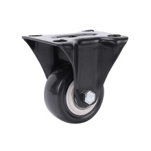 4PCS Heavy Duty 200kg Polyurethane Fixed Caster Wheels with Dual Locking Brakes and Quiet Rolling