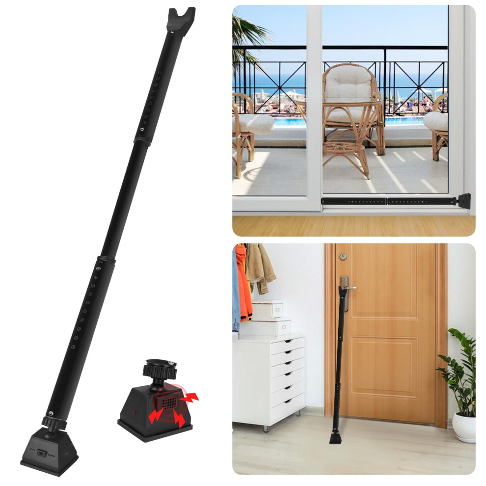 Door Security Bar With 120 Db Alarm, Adjustable 30Â46 Inch Heavy Duty Door Jammer For Sliding Or Hinged Doors 9169991375243
