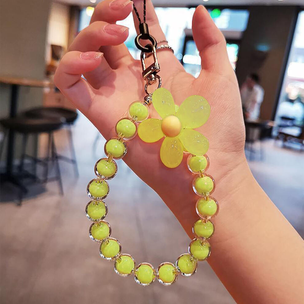 (Yellow) Macaron Bead Phone Lanyard - Bag Charm Yellow 6481414508025