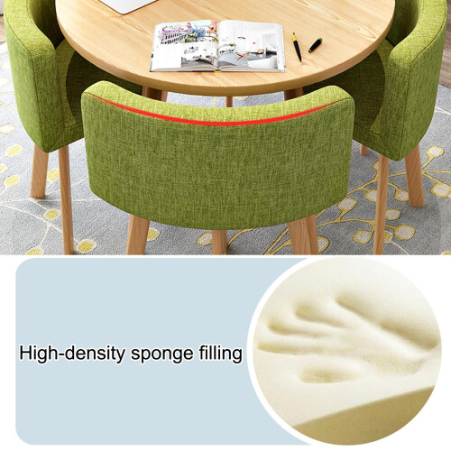 Small Round Dining Table Set for 4, Modern Kitchen Table and Chairs with Cushions, EasyClean 2