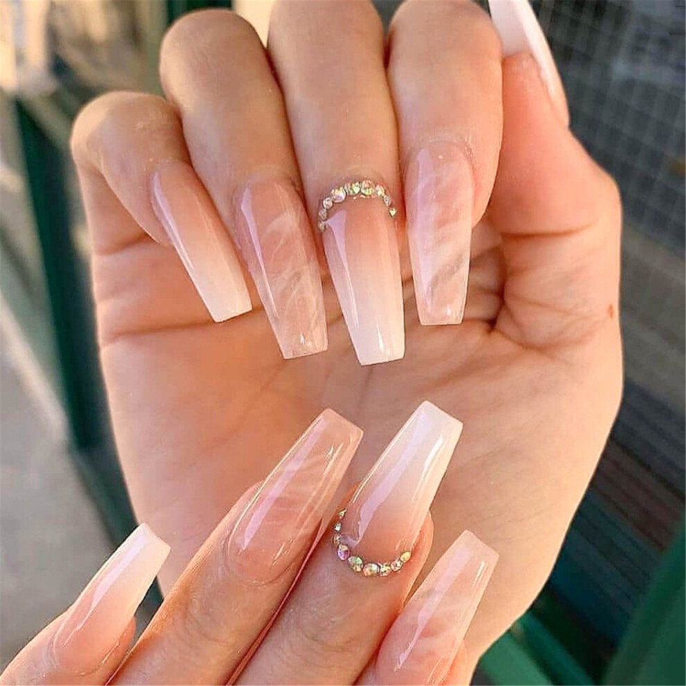 Reach-Tools 24Pcs Marbling False Nails, Fashion Manicure Patch