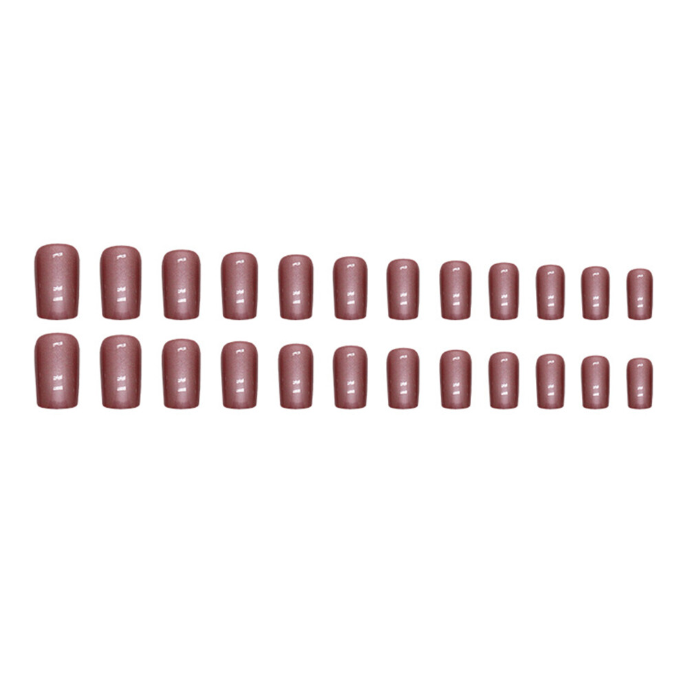 Phui-Pet-Supplies 24Pcs Mauve Press-On Nails For Women, Easy To Apply