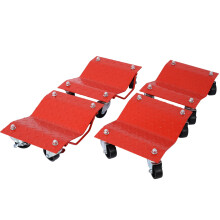 Heavy Duty Car Dolly Set 6000 lbs Load Capacity, 4 Wheel Casters for Easy Vehicle Positioning, Red