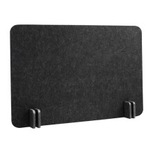 Desk Divider Privacy Panel 60x60cm Black and Grey Sound Absorbing Felt Partition for Office Workspace
