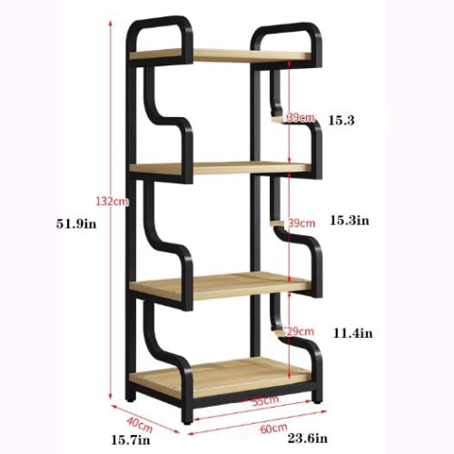 Heavy Duty 4Tier Printer Stand, Large Movable Printer Table for Under Desk Office and Home Storage 1