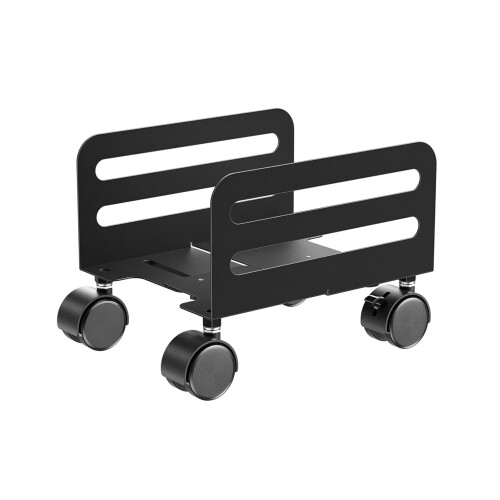 Adjustable PC Tower Stand with Wheels, Durable Metal CPU Holder, Lockable Base for Easy Mobility