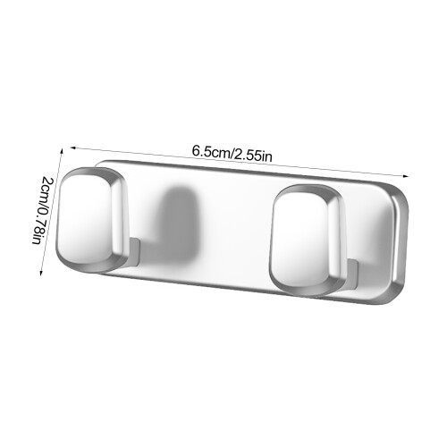 (Bright Silver) Strong Car Hooks, Self-Adhesive, Universal Fit 1