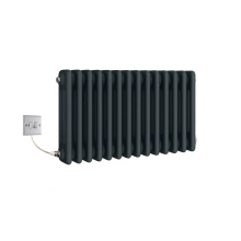 (605mm) Traditional Anthracite 3 Column Electric Radiators 300mm high
