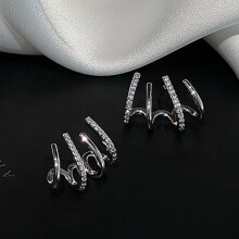 (Silver) Women\'s Stylish Metal Drop Earrings