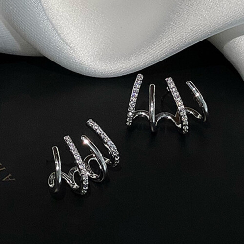 (Silver) Women\'s Stylish Metal Drop Earrings