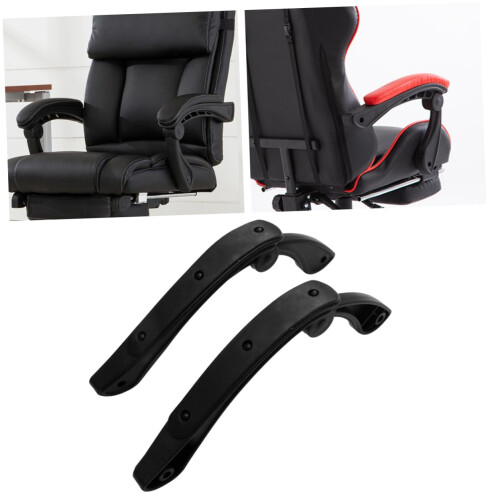 Ergonomic Office Chair Armrest Replacement, Universal Adjustable Arm Support, Durable Black Plastic 1