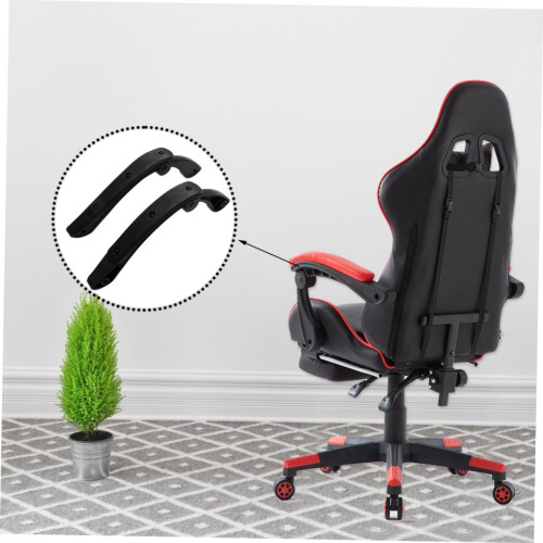 Ergonomic Office Chair Armrest Replacement, Universal Adjustable Arm Support, Durable Black Plastic 2