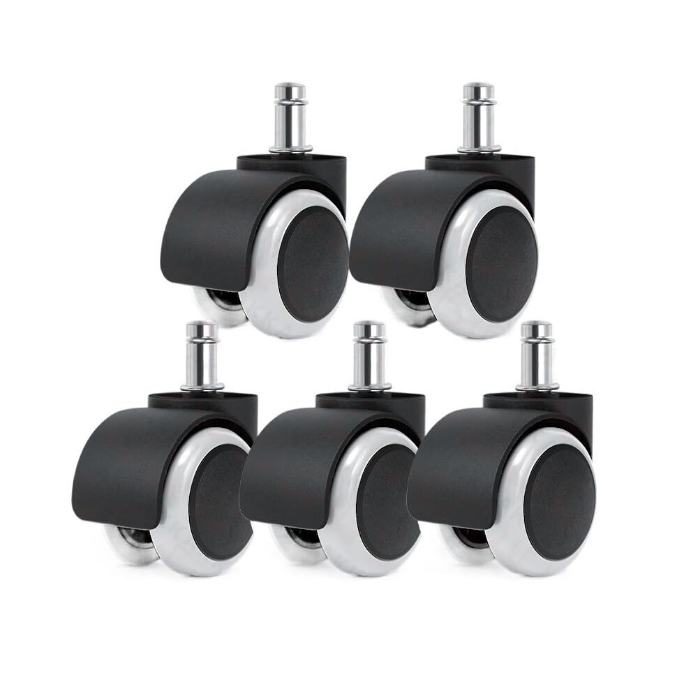Office Chair Wheels 2 Inch Swivel Casters, Replacement For Office And Gaming Chairs, 5 Pack White 9169991376493