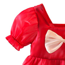 Baby Girl Red Dress 100cm Short Sleeve Bowknot Birthday Wedding Party