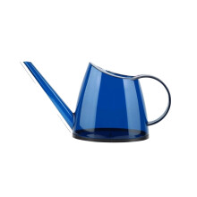Transparent Plastic Garden Watering Can 1.2L with Long Spout and Detachable Nozzle for Indoor Plants Blue