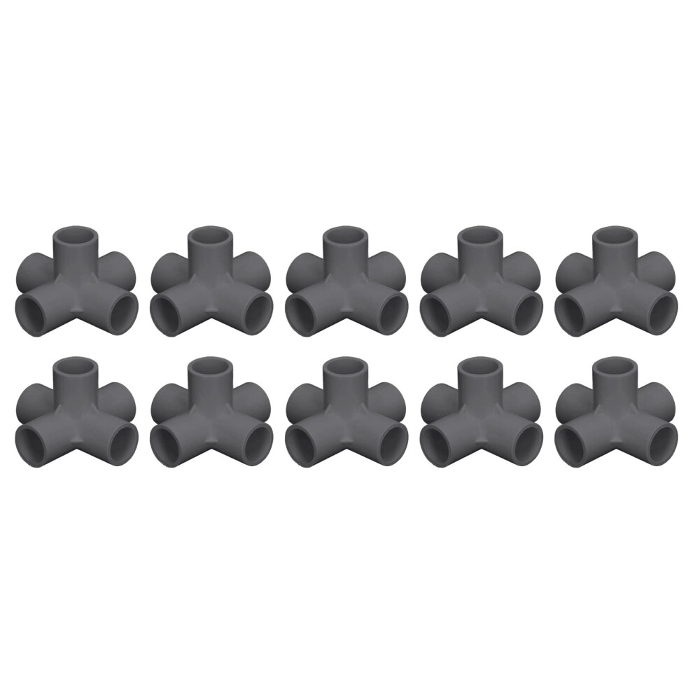 25Mm Black 5 Way Pvc Pipe Connector For Diy Furniture, Greenhouse Frame And Garden Support 9053599661412