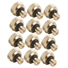 12pcs Brass Misting Nozzles Set for Garden Irrigation Hose, Fine Mist Spray and CorrosionResistant Build