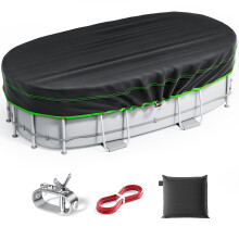 7x13 Ft Heavy Duty Oval Above Ground Pool Cover Waterproof UV Protection Solar Heat Retention