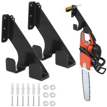 Chainsaw Wall Mount Holder Rack 2 Pack Heavy Duty Rubber Coated Scratch‑Resistant Garage Storage