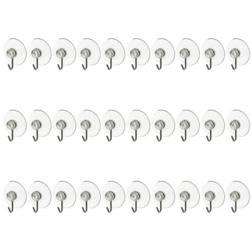 Suction Sucker Window Hooks Clear Wire Hook 32MM ( Pack of 30 )