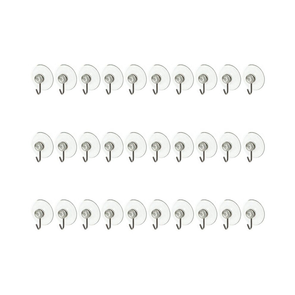 Suction Sucker Window Hooks Clear Wire Hook 32Mm ( Pack Of 30 ) Brecantia