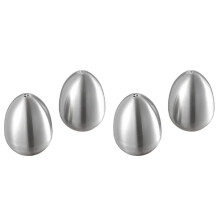 4 Pieces Stainless Steel Pepper Shaker Egg Shaped Salt Shaker Set Kitchen Tool