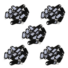 100 Stueck-Schluessel-ID-Label Ring Schluesselanhaenger Schwarz