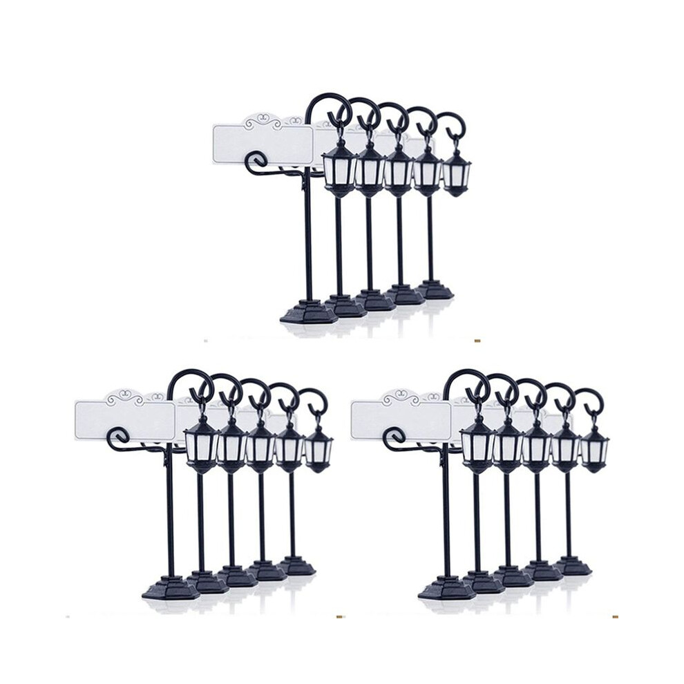 Semoic 15 Pcs Streetlight Shape Wedding Party Reception Place Card Holder Number Name Table Menu Picture Photo Clip Card Stand