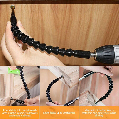 2set Flexible Drill Extension Hex Shank Drill Nut Driver Bit Set, 6Pcs Universal Socket Adapter Set, Screwdriver Bit Set 2