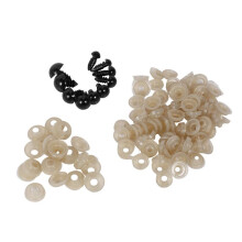 500 Pcs 6-12 mm Plastic Safety Eyes, Black Safety Eyes Doll Making with 500 Pcs Washer for Toy Making DIY Crafts