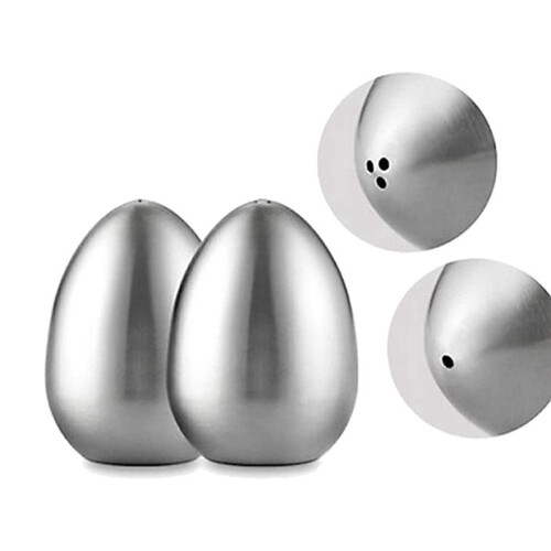 4 Pieces Stainless Steel Pepper Shaker Egg Shaped Salt Shaker Set Kitchen Tool 2