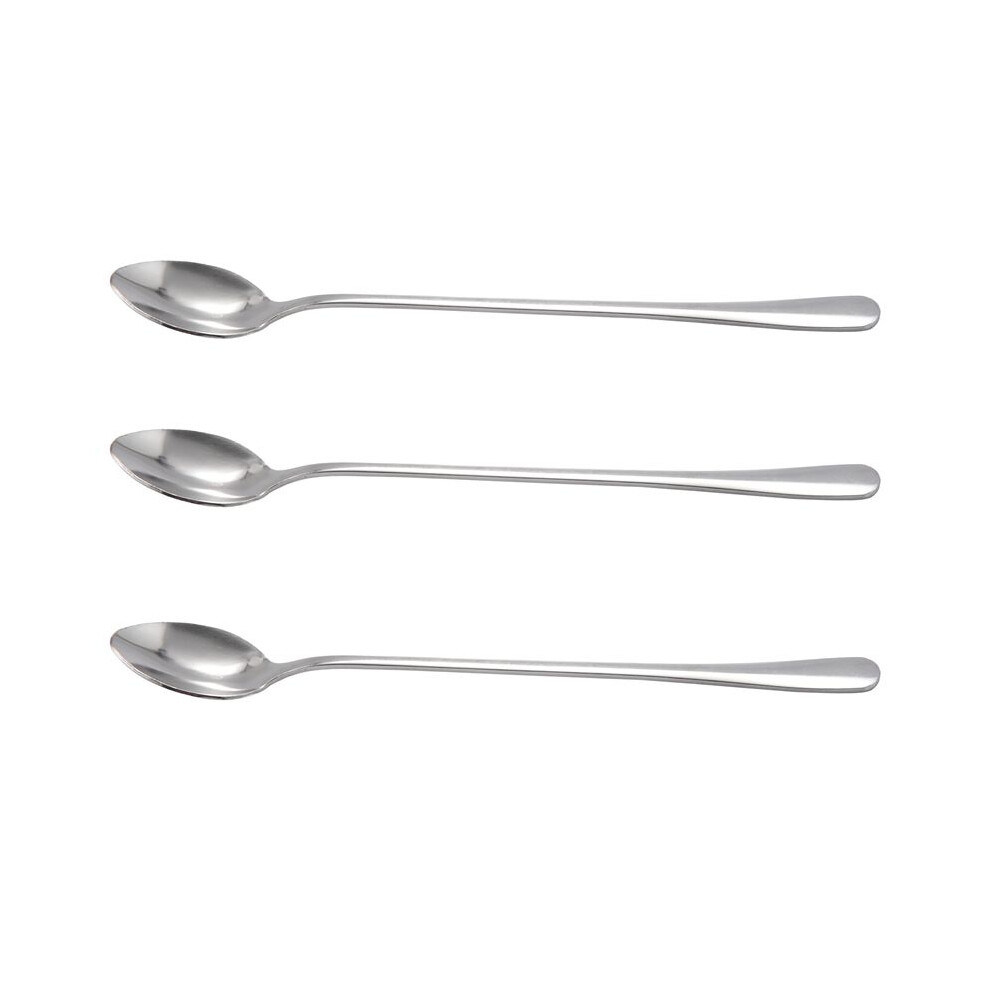 Semoic New 3Pc Long Handle Stainless Steel Tea Coffee Spoon Cocktail Ice Cream Spoon Spoons Cutlery Pointed
