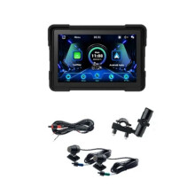 Wireless CarPlay Motorcycle Android Auto 5 Inch Motorcycle GPS Navigation Waterproof Dual BT Dual CAM Recorder B