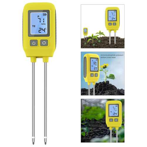 Soil Moisture Meter 4in1 Digital LCD Soil Tester with Nutrient Detection and Temperature Sensor 2