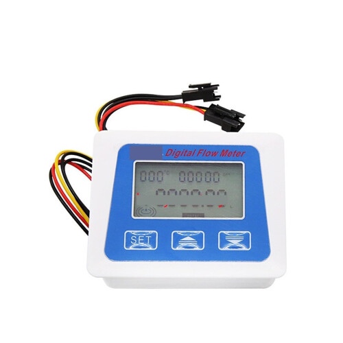 Digital Water Flow Meter with Temperature Display, Accurate G1/2 Copper Flow Sensor for Garden Hose 1