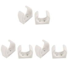 6 Pcs Nylon Ladder Clip Boat Hook Clip for Size 1-1/4Inch Diameter Per Set UV Marine Accessories Yacht Boat,White