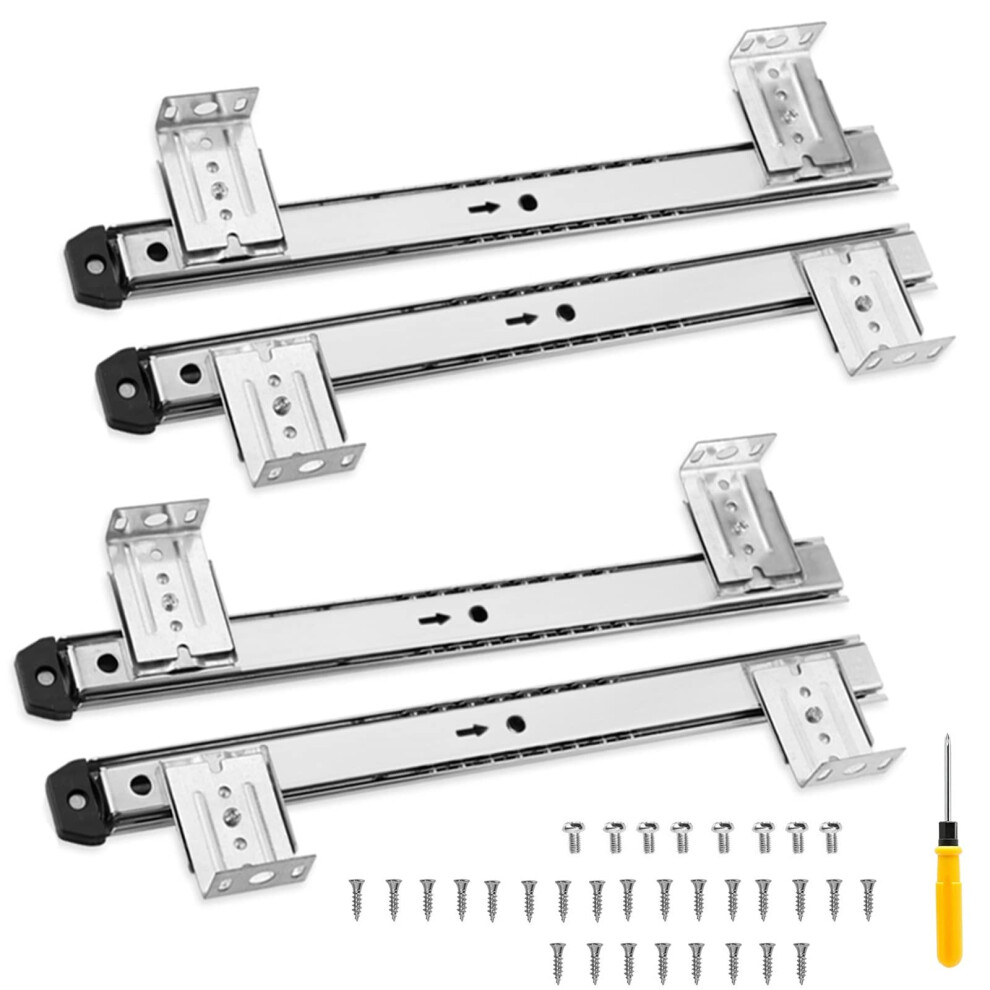 14 Inch Ball Bearing Drawer Slides Heavy Duty, Smooth Glide For Keyboard Tray, 4 Pack, Black 9169991379463