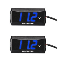 2X Motocicleta LED VoltíMetro Digital Monitor Medidor de Panel VoltíMetro Probador de Voltaje ProteccióN de ConexióN Inversa 12V-80V Azul