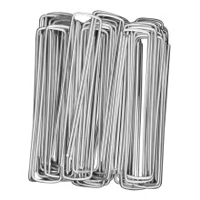 30pcs Heavy Duty UShaped Landscape Staples Rust Resistant Steel Garden Stakes for Barrier Fabric and Camping