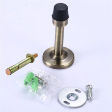 Stainless Steel Door Stop with Rubber Tip, Punch Noise Reduction Wall Protector, Type 3 Bronze