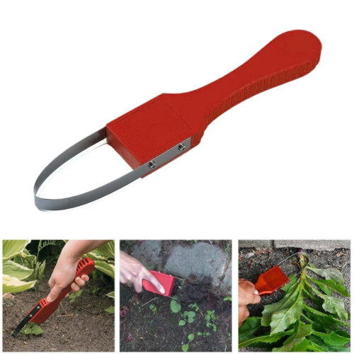 Garden Weeder Hand Weeding Tool with RootRemoving Loop Blade and Ergonomic NonSlip Grip Red 2